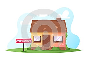 House Confiscation, Resolving Property Disputes Concept. Real Estate Alienation, Confiscated Housing. Lawyer Services