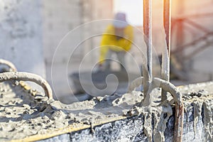 House construction  building site with lightweight bricks