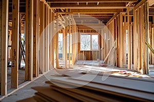 House Construction Site with Visible Materials and Structure