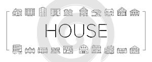 House Constructions Collection Icons Set Vector .