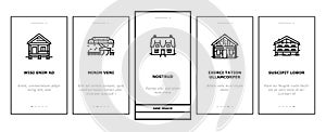 House Constructions Onboarding Icons Set Vector