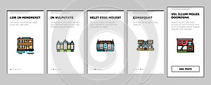 House Constructions Onboarding Icons Set Vector