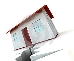House On Crack Shows Housing Market Decline