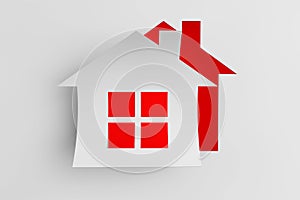 House cut from paper as sticker