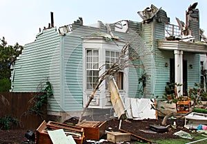 House damaged by disaster