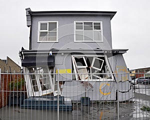 House Damaged By An Earthquake.