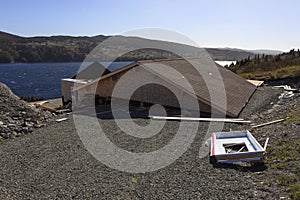 Damaged house from wind storm