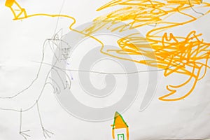 House in danger child drawing