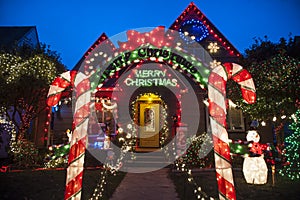 House decorated for Christmas photo