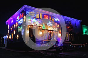 House decorated with Christmas light