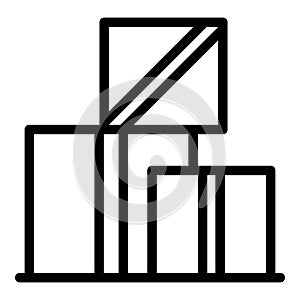 House delivery box icon outline vector. Move service