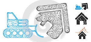 House Demolition Polygonal Web Vector Mesh Illustration