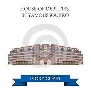 House of Deputies in Yamoussoukro Ivory Coast flat