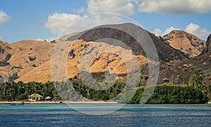 house on a deserted beach, Komodo Islands near Flores, Indonesia