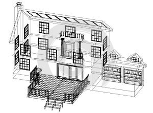 House Design Architect Blueprint - isolated
