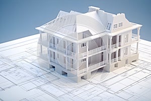 House, design, drawing, architectural plan 3D, Generative AI