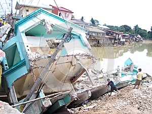 House destroyed by flood