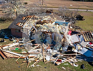 House destroyed by tornado, wind and weather