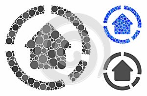 House diagram Composition Icon of Circle Dots