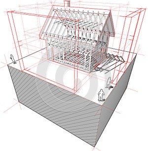 House with dimensions diagram photo