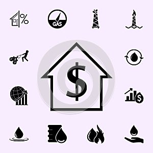 House with dollar symbol line icon. Profit icons universal set for web and mobile