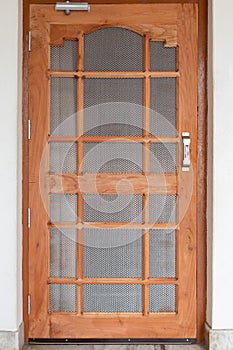 House Door with Stainless Steel Net and Grill, door handle  and door closer