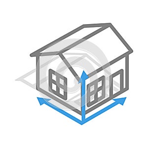 House drawing icon, isometric 3d style