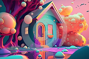 House in dreamland ai generated