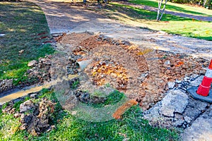 House Driveway being repaired from damage