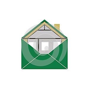 House Eco Green Building Envelope symbolic allegorical image logo icon