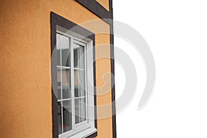 House elements. private house with windows and a balcony. PNG House isolate on white background.