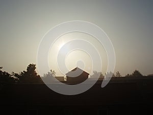 House end â€“ morning silhouette