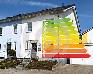 House with energy efficiency classes photo
