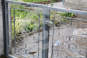 House entrance iron gate details