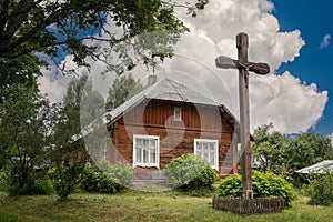 House in ethnographic village Suminai in Lithuania