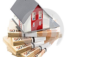 House on euro banknotes