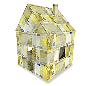 House of 200 euro bills