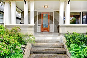 House exterior. Entrance column porch