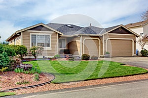 House exterior. View of entrance porch and driveway