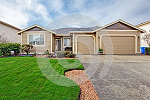 House exterior. View of entrance porch and driveway