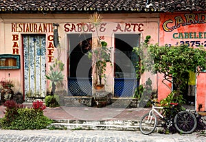 House facade, Porto Seguro, Bahia, Brazil, South America photo