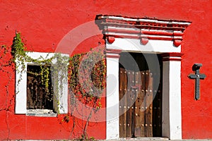 House facade in cholula puebla mexico