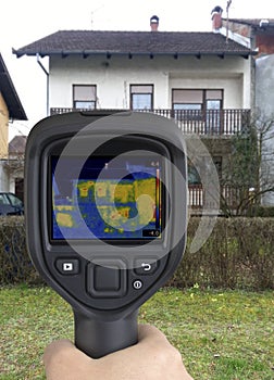 House Facade Infrared Image