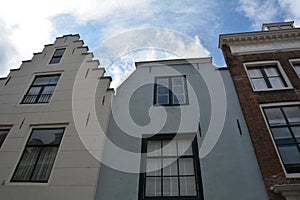 House facade in the Old Town of Middelburg in the Netherlands