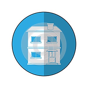 House facade residential estructure blue circle photo