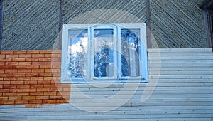 House facade under construction