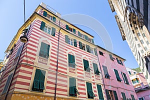House facades Monterosso Cinque Terre Liguria Italy