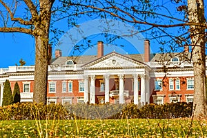 House with Fall Colored Foliage