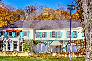 House with Fall Colored Foliage