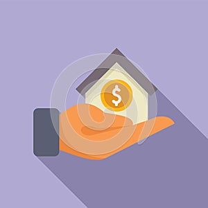 House finance support buy icon flat vector. Collateral credit